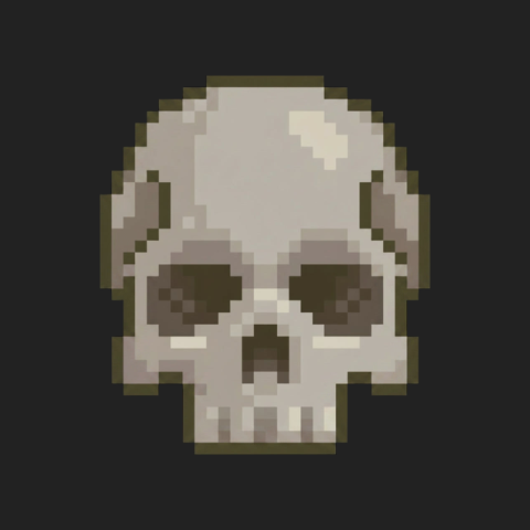 Oblivia pixel-art skull icon